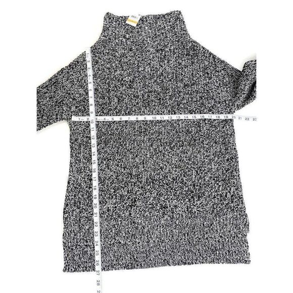 ‎American Rag Sweater Top Small Black White Cowl - Picture 2 of 5